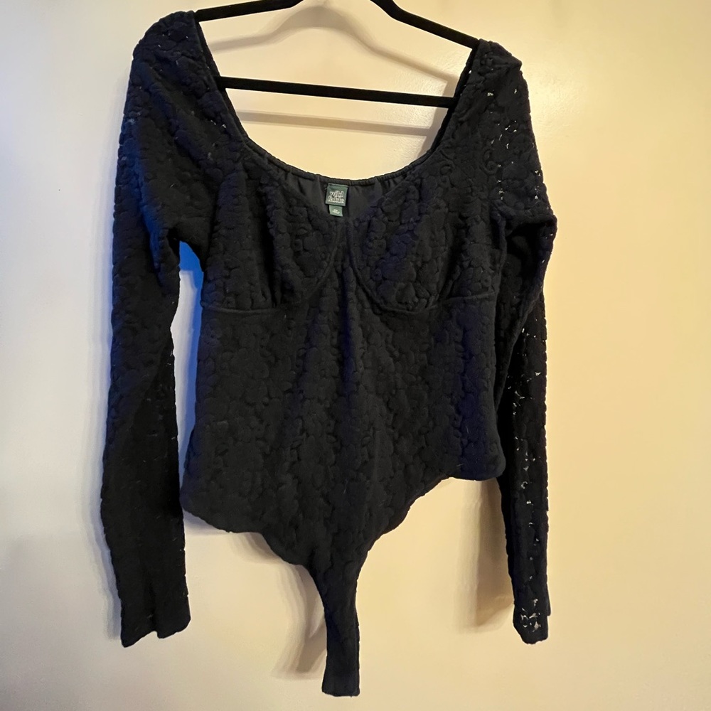 Lace long sleeve body suit